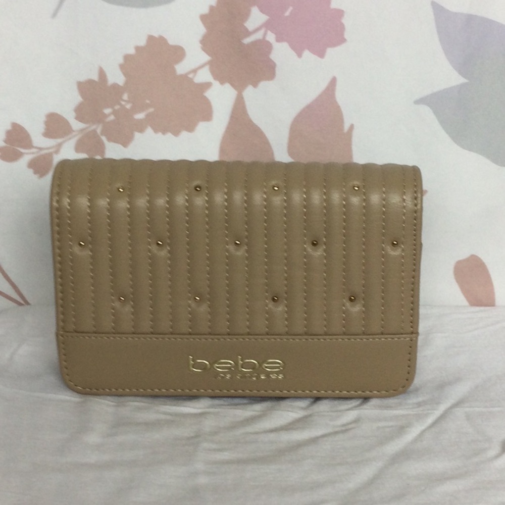 BEBE‎ ALIAH FLAP CROSSBODY BEIGE